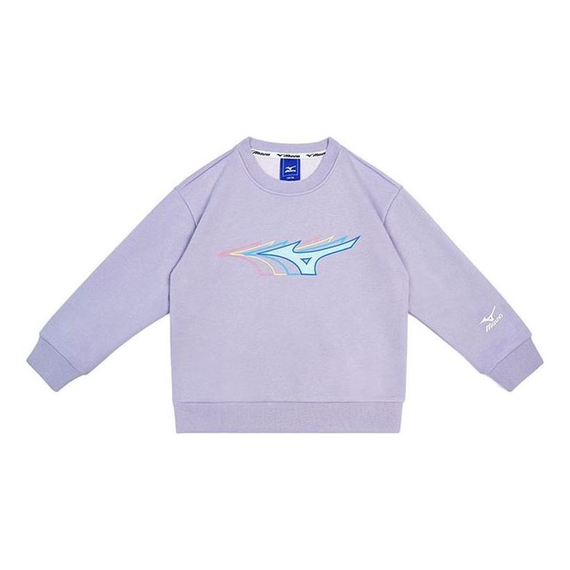 (GS) Mizuno Logo Graphic Sweater 'Purple' 32CA3959 sold by KicksCrew