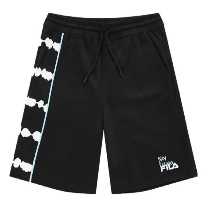 FILA FUSION Tie-Dye Patchwork Knitted Sports 5-Inch Shorts 'Black White' T11M131603F-BK sold by KicksCrew