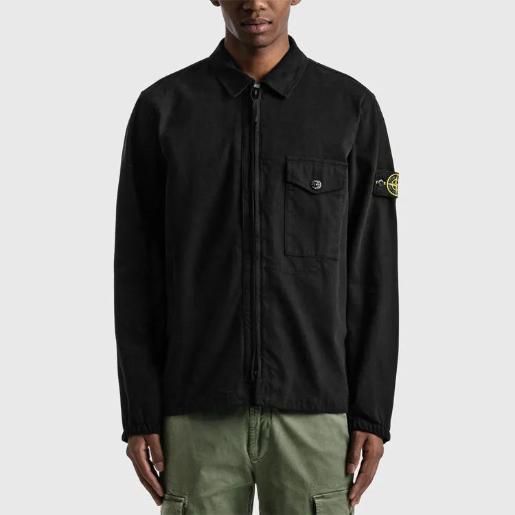 STONE ISLAND Garment Dyed Zip Shirt Overshirt 'Black' 751510704-V0029 sold by KicksCrew product image thumbnail 3