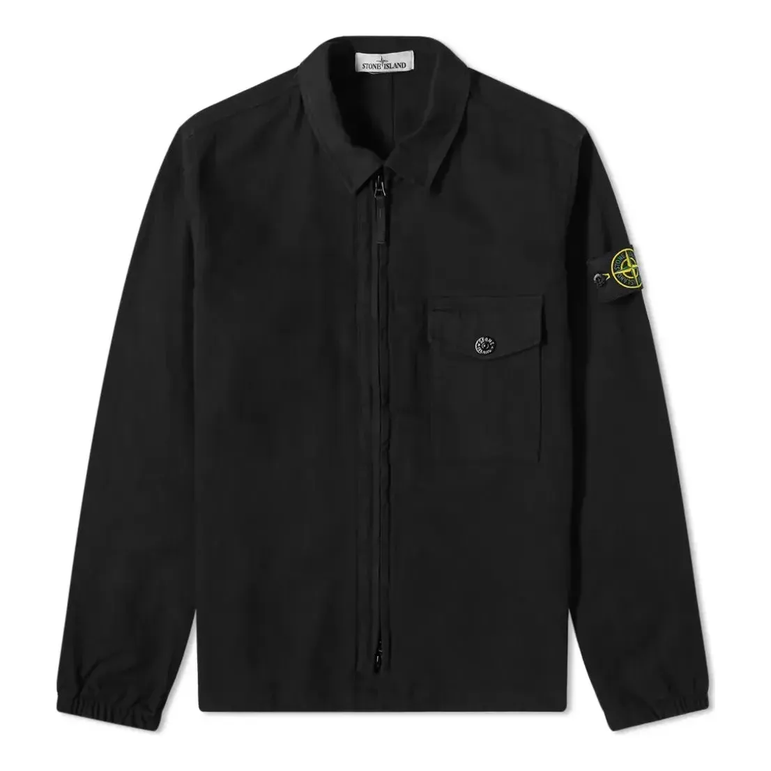 STONE ISLAND Garment Dyed Zip Shirt Overshirt 'Black' 751510704-V0029 sold by KicksCrew
