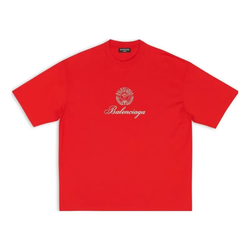 Balenciaga Qixi Crest T-Shirt Medium Fit 'Red' 612966TMVL46971 sold by KicksCrew