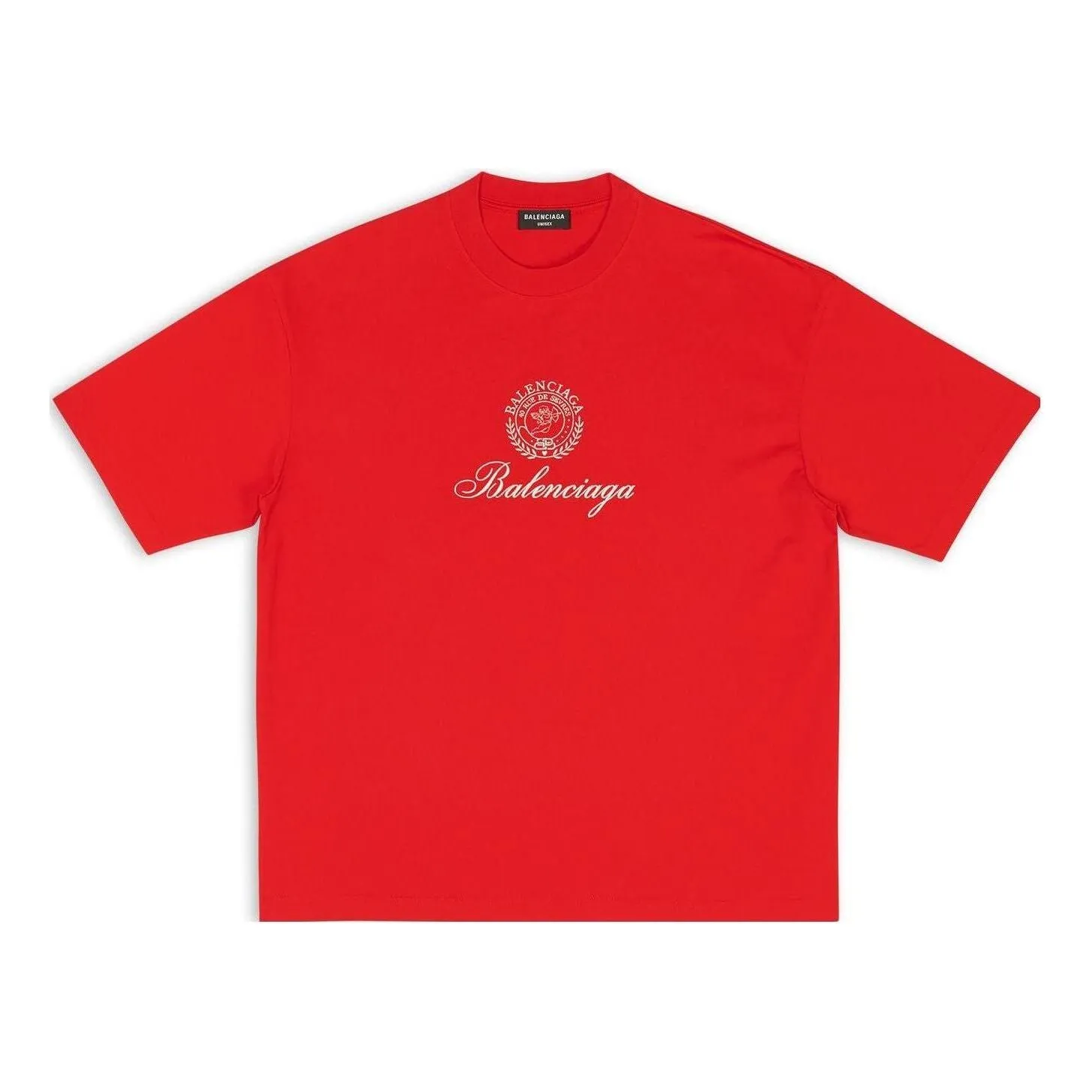Balenciaga Qixi Crest T-Shirt Medium Fit 'Red' 612966TMVL46971 sold by KicksCrew
