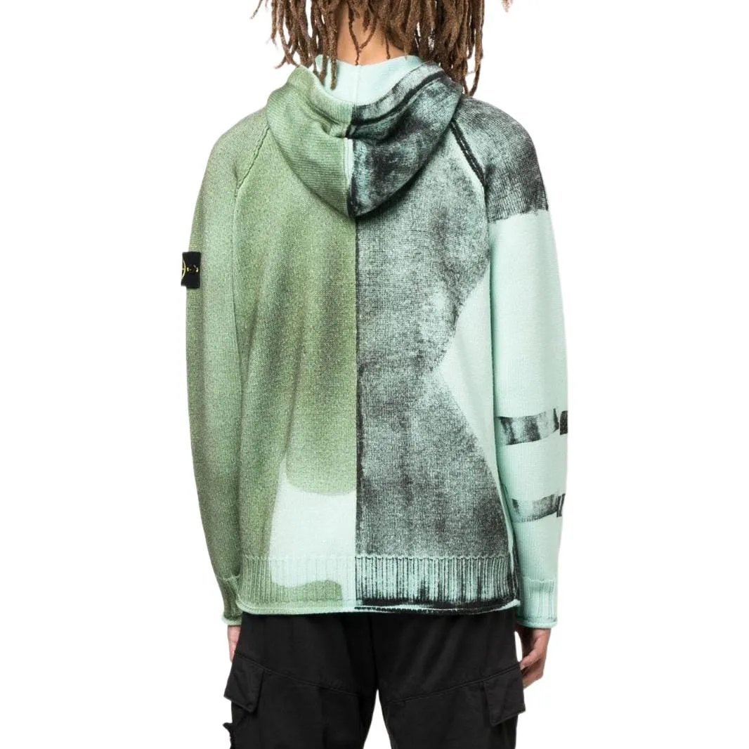 STONE ISLAND Motion Saturation Logo Knitted Hoodie 'Aqua' 7715568T1-V0044 sold by KicksCrew product image thumbnail 2