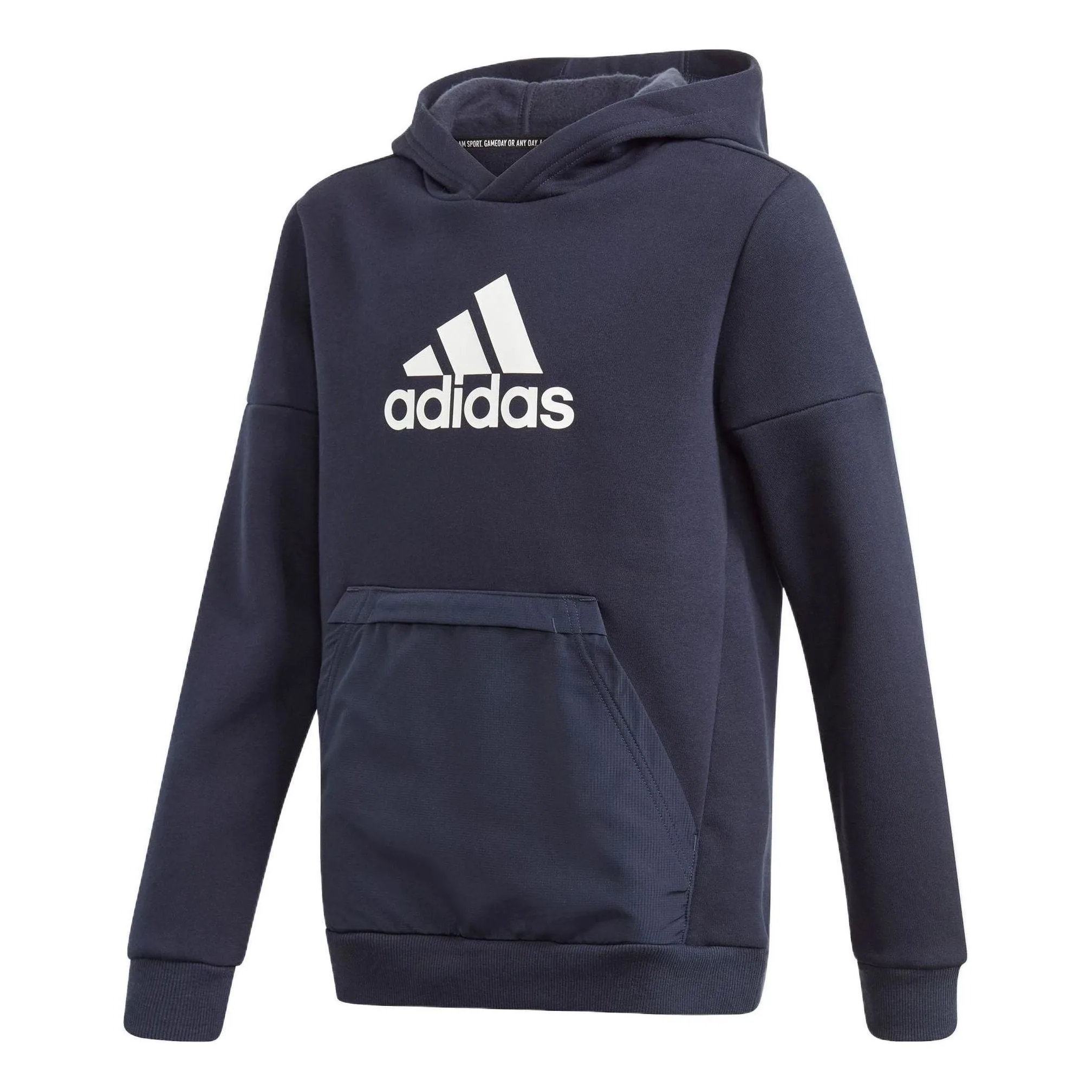 (GS) adidas Badge of Sport Fleece Hoodie Asia Sizing 'Blue White' GJ6673 sold by KicksCrew