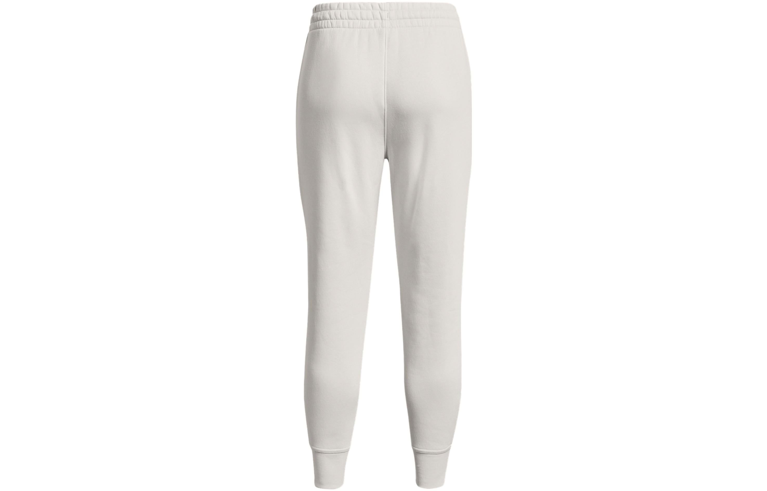 (WMNS) Under Armour Essential Fleece Tapered Pants 'White Black' 1379443-114 sold by KicksCrew product image thumbnail 2