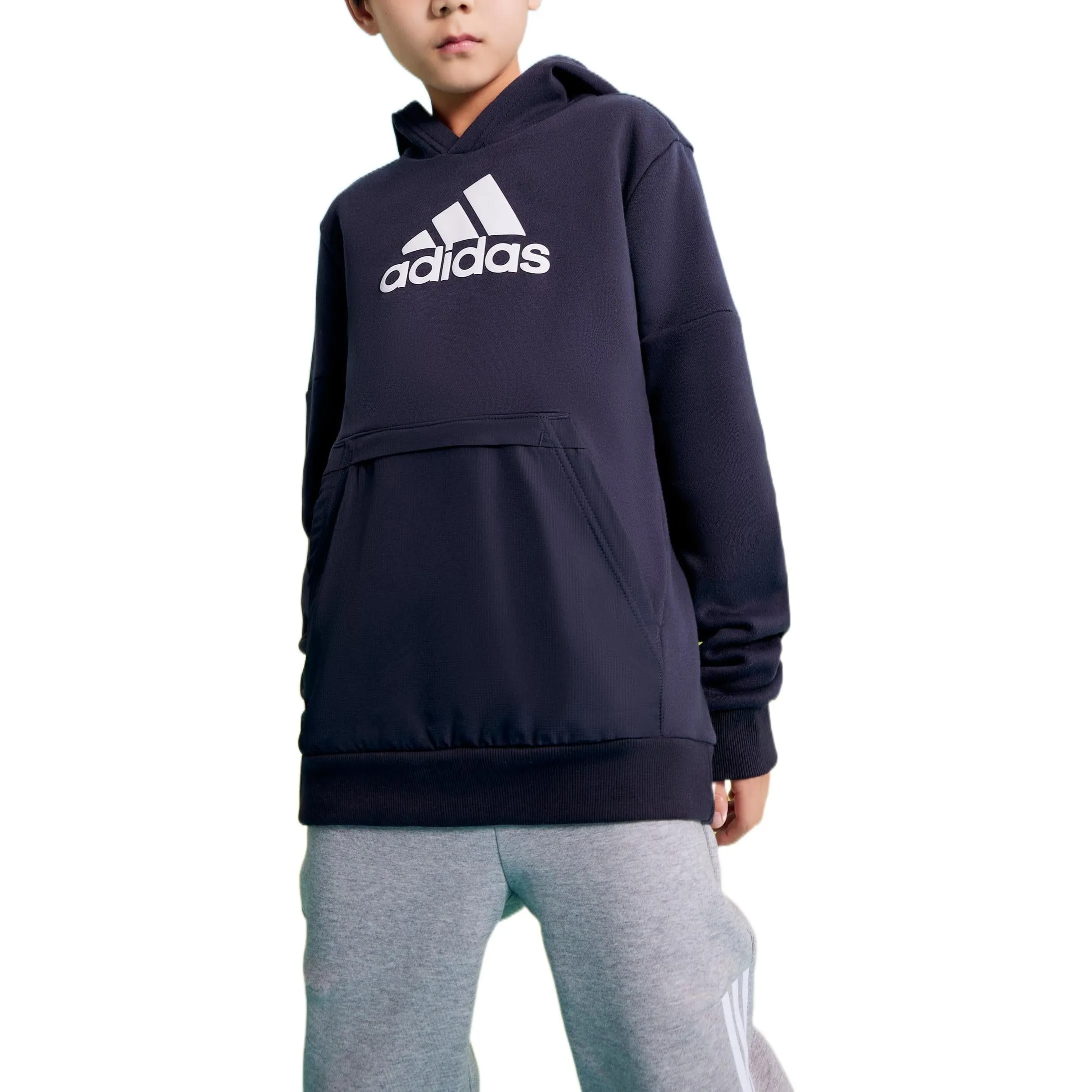(GS) adidas Badge of Sport Fleece Hoodie Asia Sizing 'Blue White' GJ6673 sold by KicksCrew product image thumbnail 2