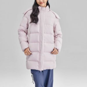 (WMNS) Skechers BASIC Long Down Jacket 'Pink' P423W085-0239 sold by KicksCrew