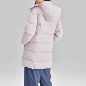 (WMNS) Skechers BASIC Long Down Jacket 'Pink' P423W085-0239 sold by KicksCrew