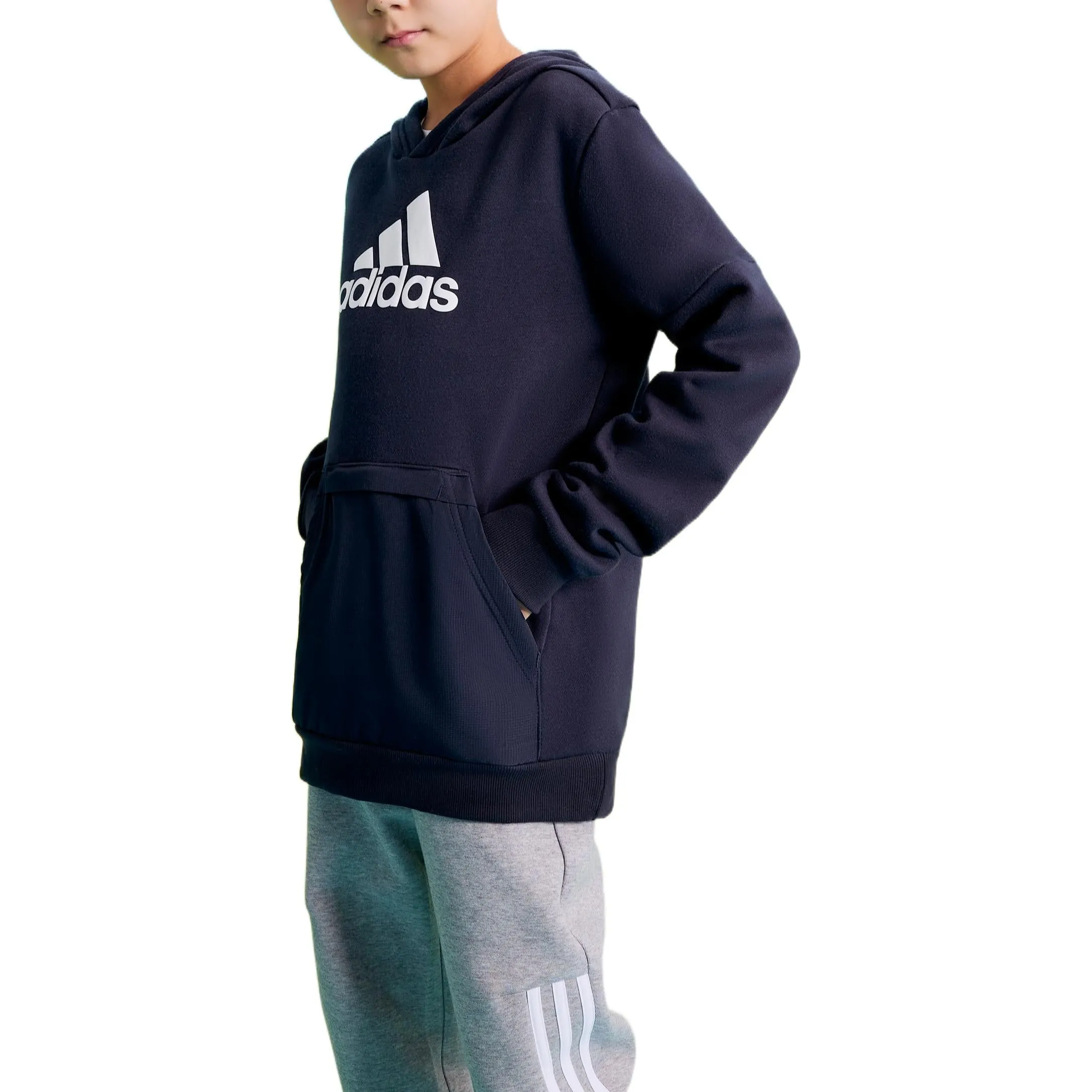 (GS) adidas Badge of Sport Fleece Hoodie Asia Sizing 'Blue White' GJ6673 sold by KicksCrew product image thumbnail 4