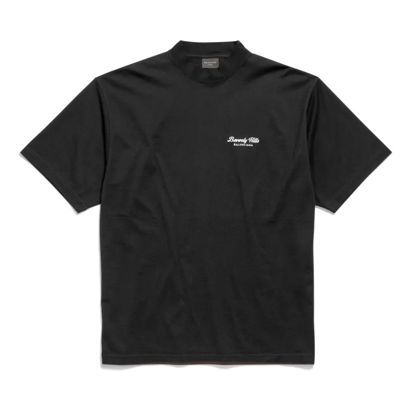 (WMNS) Balenciaga Beverly Hills T-shirt Medium Fit 'Black' 764235TQVS69034 sold by KicksCrew