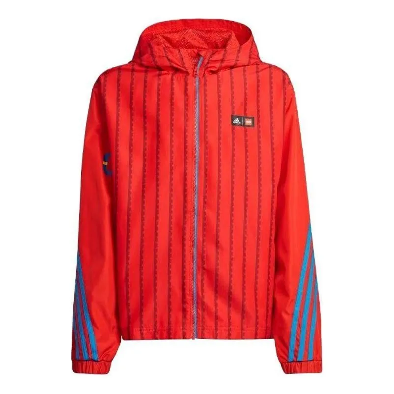 (GS) adidas x Classic Lego Windbreaker 'Red' HS1163 sold by KicksCrew