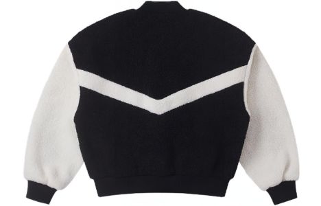 (WMNS) Converse Sherpa Varsity Jacket 'Black White' 10025206-A01 sold by KicksCrew