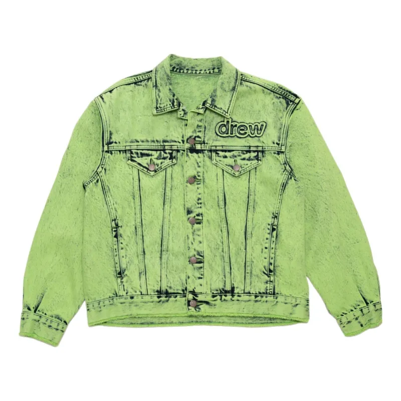 Drew House Oversized Trucker Jacket 'Painted Lime' DR-SS22-300 sold by KicksCrew
