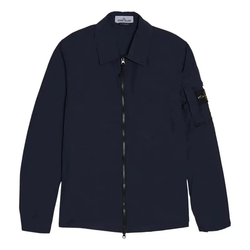STONE ISLAND Naslan Light Overshirt 'Blue' 761510502-V0020 sold by KicksCrew