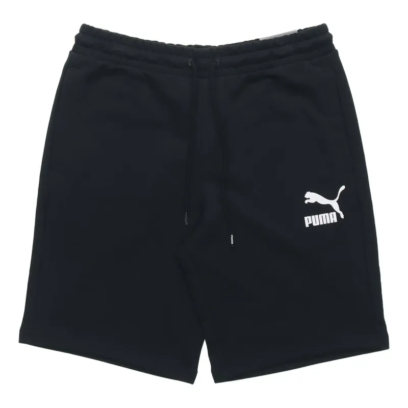 Puma Classics Logo Shorts 'Black White' 597387-01 sold by KicksCrew