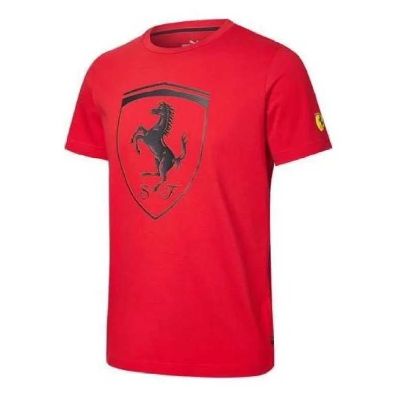 Puma Scuderia Ferrari Big Shield T-Shirt 'Red Black' 595554-01 sold by KicksCrew