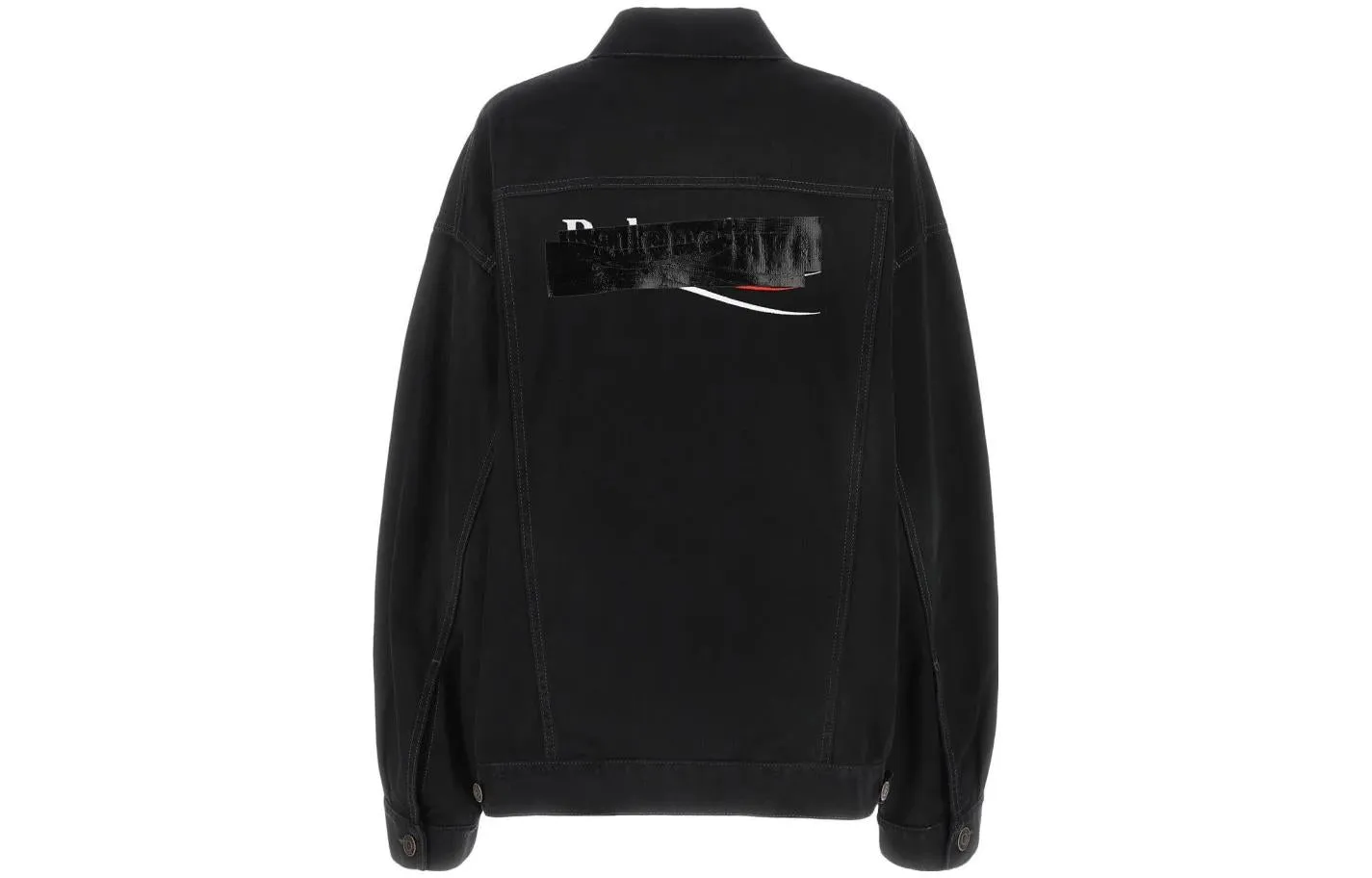 Balenciaga Gaffer Taped Political Campaign Denim Jacket 'Black' 724651TNW111700 sold by KicksCrew product image thumbnail 3