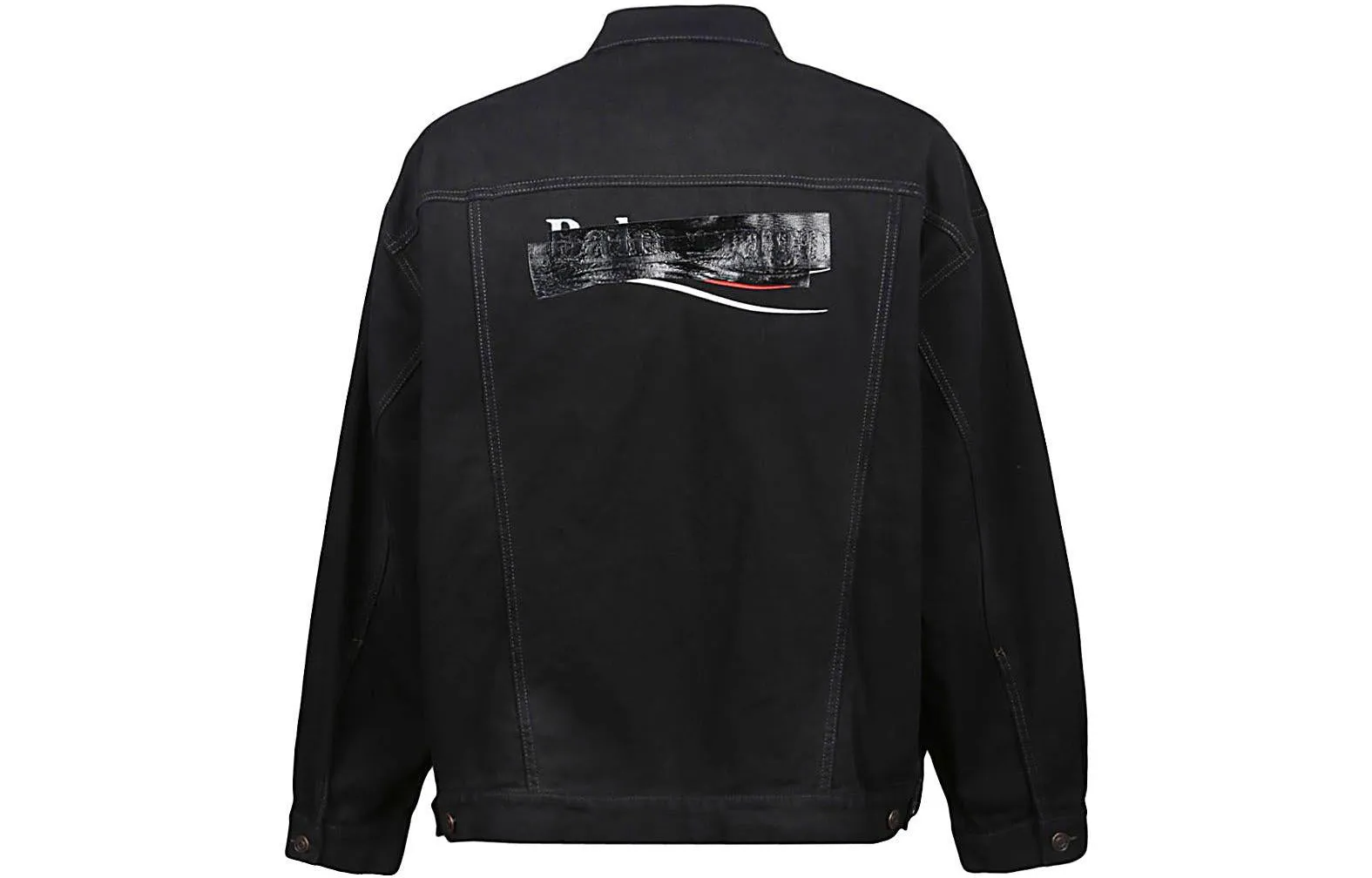 Balenciaga Gaffer Taped Political Campaign Denim Jacket 'Black' 724651TNW111700 sold by KicksCrew product image thumbnail 4