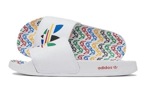 (GS) Adidas Adilette Slides 'White Multi' GY8077 sold by KicksCrew