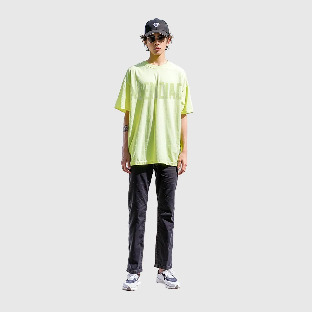 Balenciaga Tape Type T-shirt Medium Fit 'Fluo Yellow' 739784TOVA97204 sold by KicksCrew product image thumbnail 3