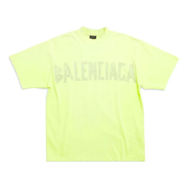Balenciaga Tape Type T-shirt Medium Fit 'Fluo Yellow' 739784TOVA97204 sold by KicksCrew