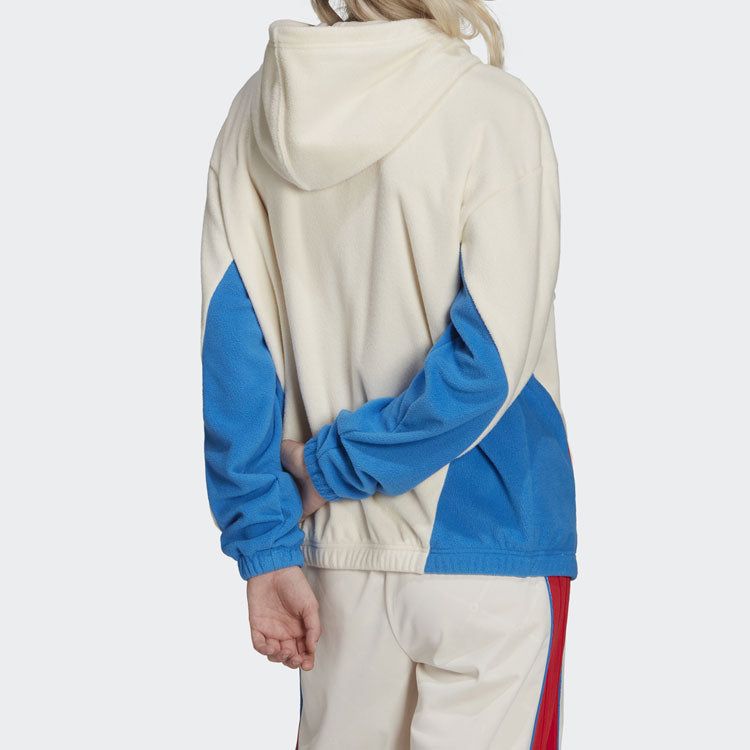 (WMNS) adidas Originals Retro Luxury Fleece Hoodie 'Off-white Red Blue' HL0053 sold by KicksCrew product image thumbnail 3