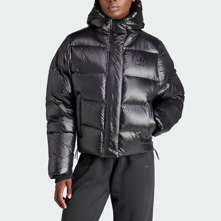 (WMNS) adidas Short Premium Puffer Jacket 'Black' IR7120 sold by KicksCrew product image thumbnail 2