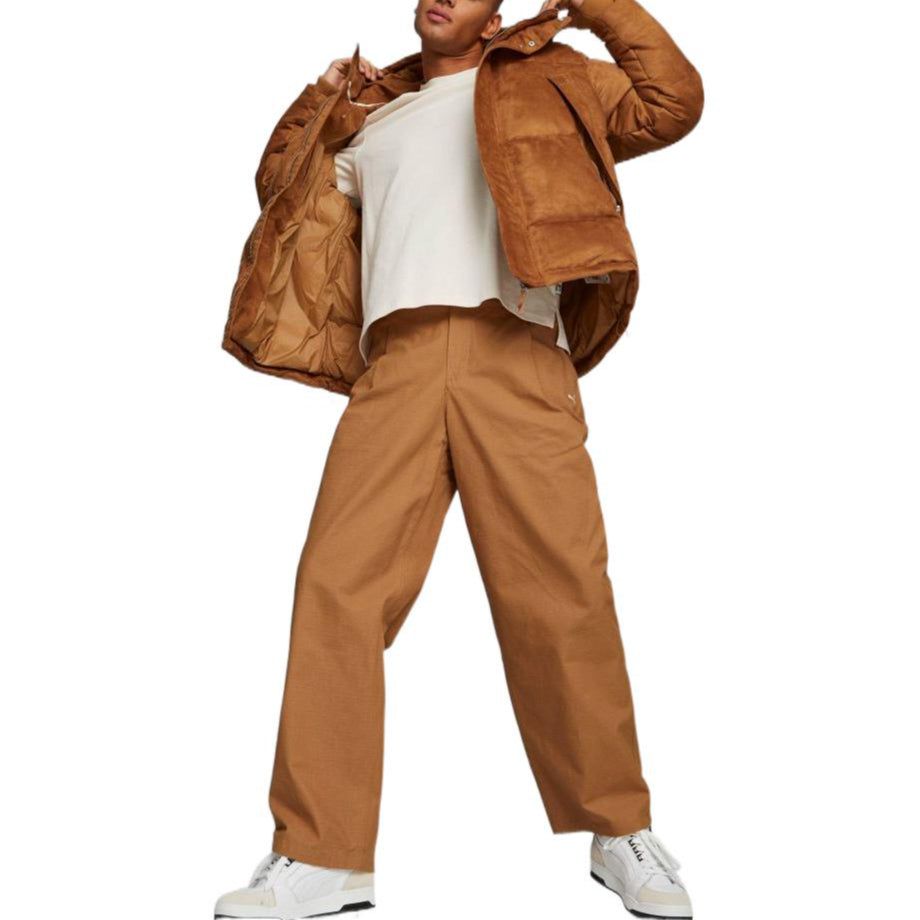 Puma Logo MMQ Faux Leather Down Jacket 'Brown' 535786-74 sold by KicksCrew product image thumbnail 4