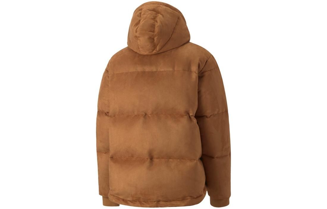Puma Logo MMQ Faux Leather Down Jacket 'Brown' 535786-74 sold by KicksCrew product image thumbnail 2