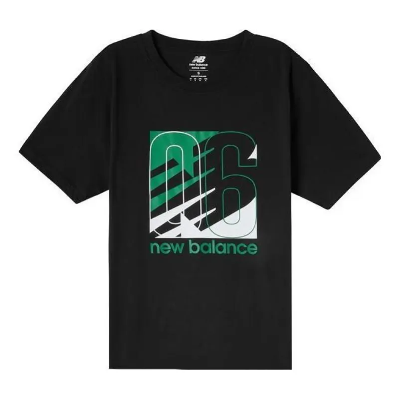New Balance Printed Round Neck Tee 'Black Green' MT11909-BK sold by KicksCrew