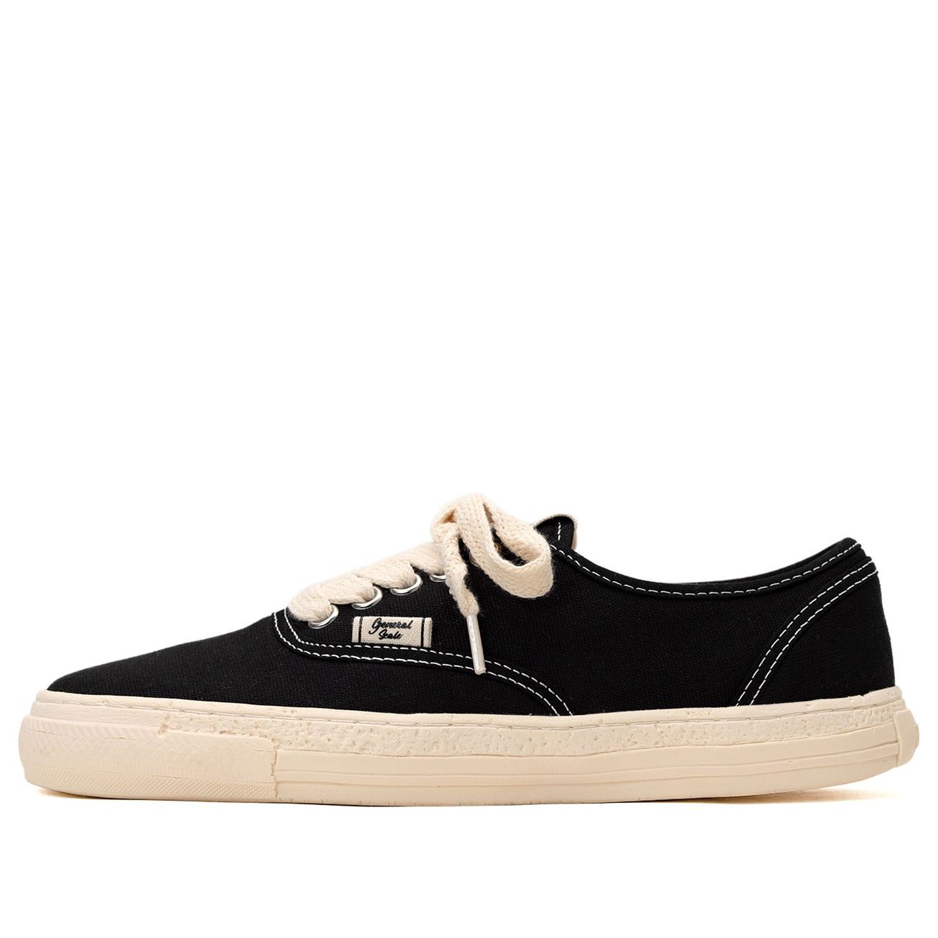 Maison MIHARA YASUHIRO PAST Sole 5 - Hole Canvas Low-top Sneaker 'Black' S09FW206-BLK sold by KicksCrew
