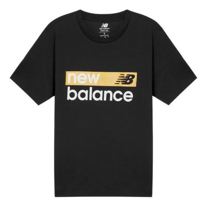 New Balance Classic Core Graphic Tee 'Black Yellow' MT03917-BM sold by KicksCrew