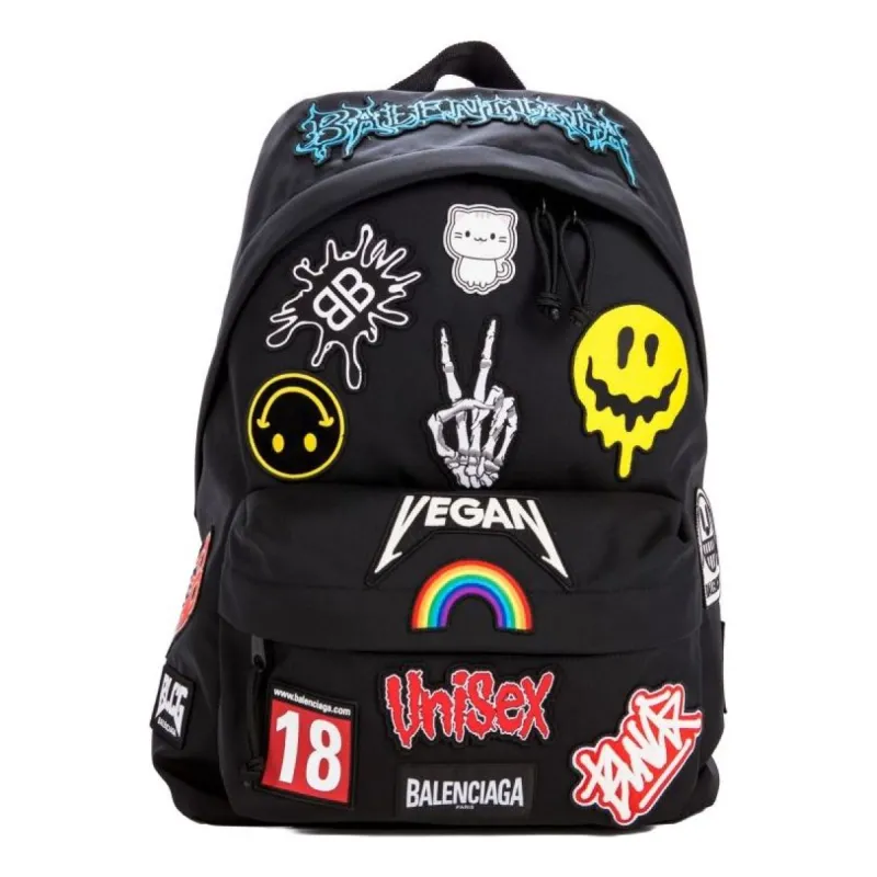 Balenciaga Explorer Backpack With Gamer Patches 'Black' 656326-2JMXX-1000 sold by KicksCrew