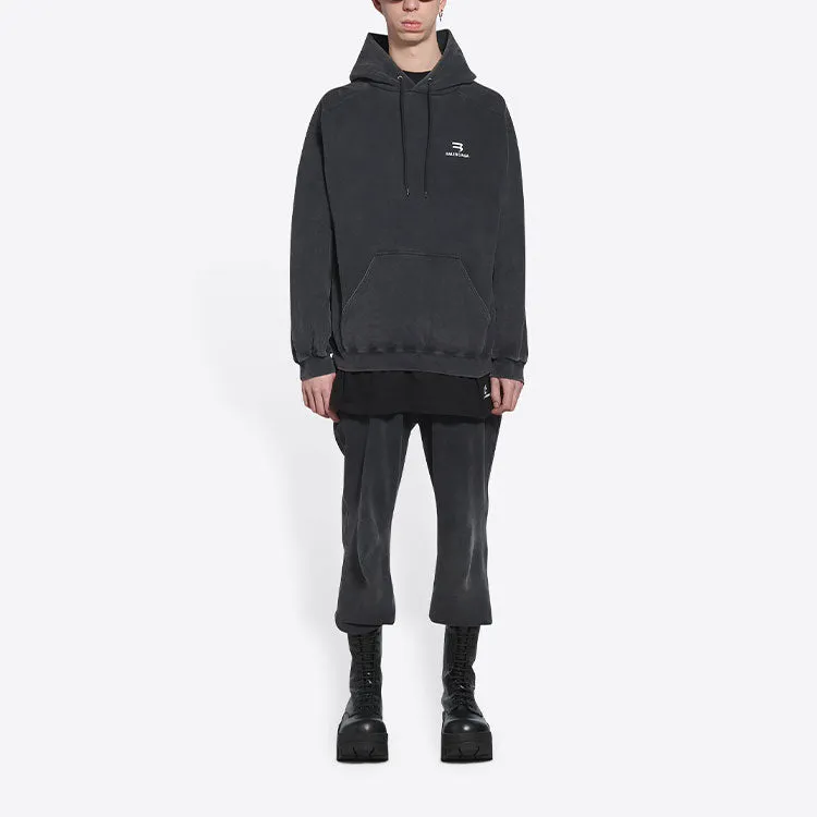 Balenciaga Sporty B Hoodie Medium Fit 'Black' 600583TLVA11070 sold by KicksCrew product image thumbnail 3