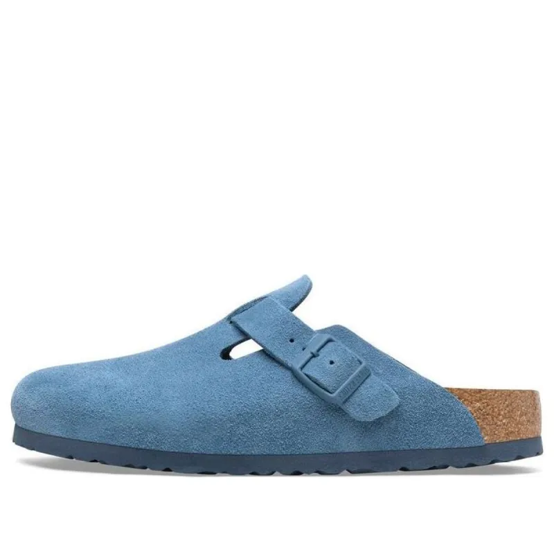 Birkenstock Boston Soft Footbed Suede Leather Narrow Fit Shoes 'Elemental Blue' 1027711 sold by KicksCrew