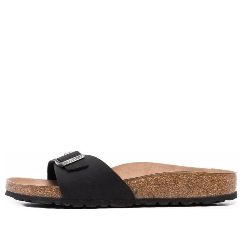 Birkenstock Madrid Vegan Birko-Flor Birkibuc Narrow Fit Sandals 'Black' 1020060 sold by KicksCrew