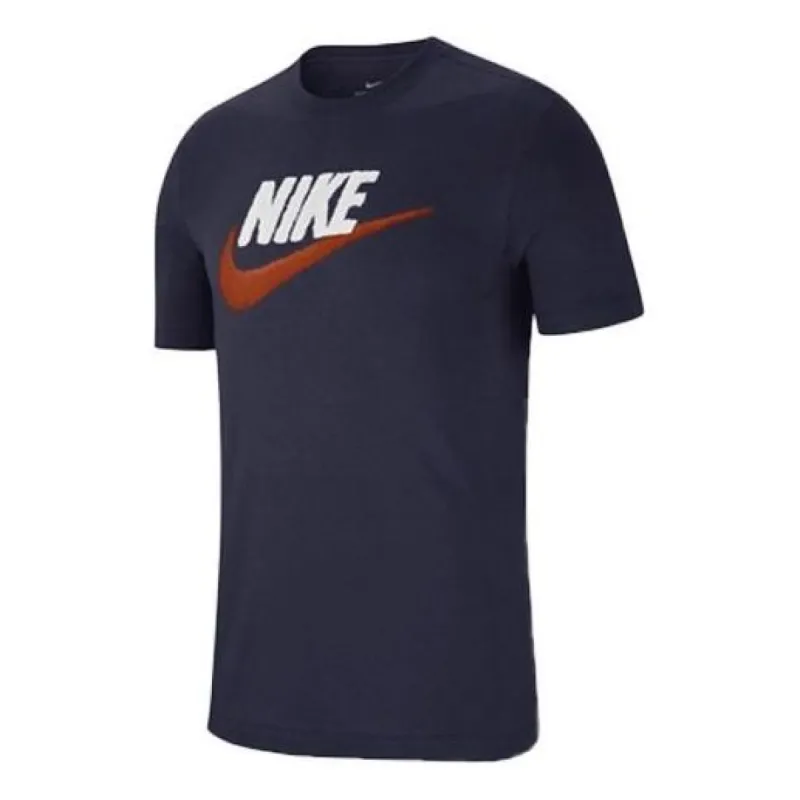 Nike Classic Swoosh Logo Short Sleeve Navy Blue AR4993-452 sold by KicksCrew