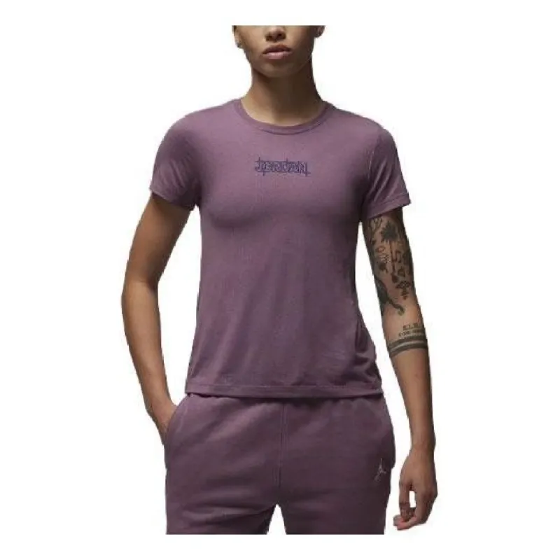 (WMNS) Air Jordan Slim Graphic T-Shirt 'Sky J Mauve/Sky J Purple' FD7241-508 sold by KicksCrew