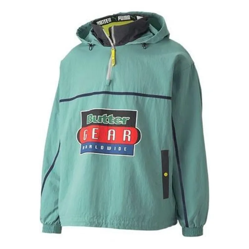Puma X Butter Goods Lightweight Pop Over Top Half Zip Hoodie 'Green' 534055-50 sold by KicksCrew