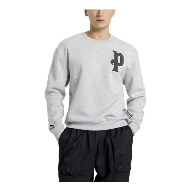 Puma Varsity Logo Swaetshirt 'Grey' 534383-04 sold by KicksCrew