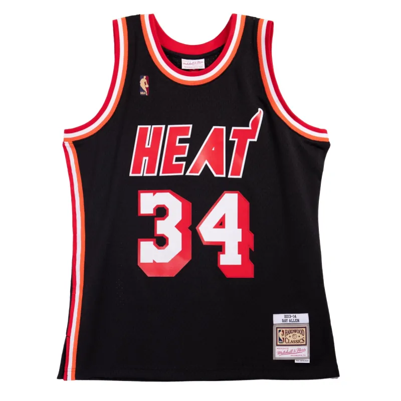 Mitchell & Ness NBA Swingman Miami Heat 13/14 Basketball Jersey 'Ray Allen' JY8634-MHEBLCK sold by KicksCrew