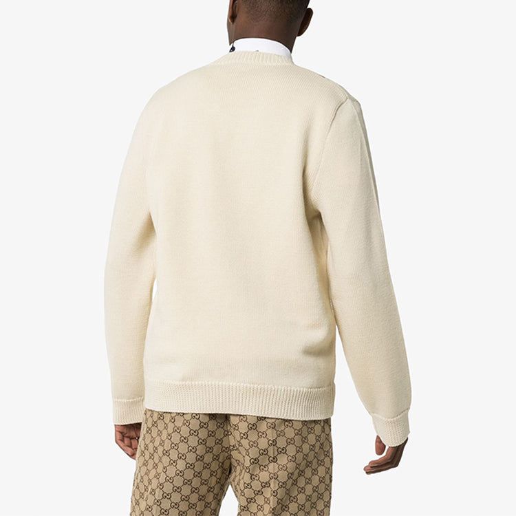 Gucci GG V-neck Wool Sweater 'Beige' 577089-XKAUO-9166 sold by KicksCrew product image thumbnail 4