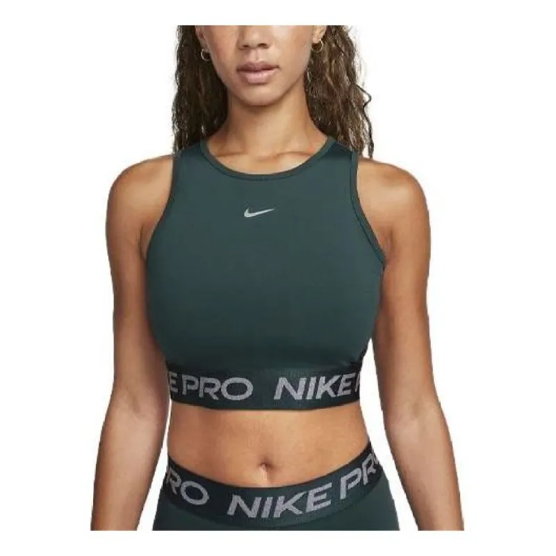 (WMNS) Nike Pro Dri-FIT Cropped Tank Top 'Deep Jungle' FB5588-328 sold by KicksCrew