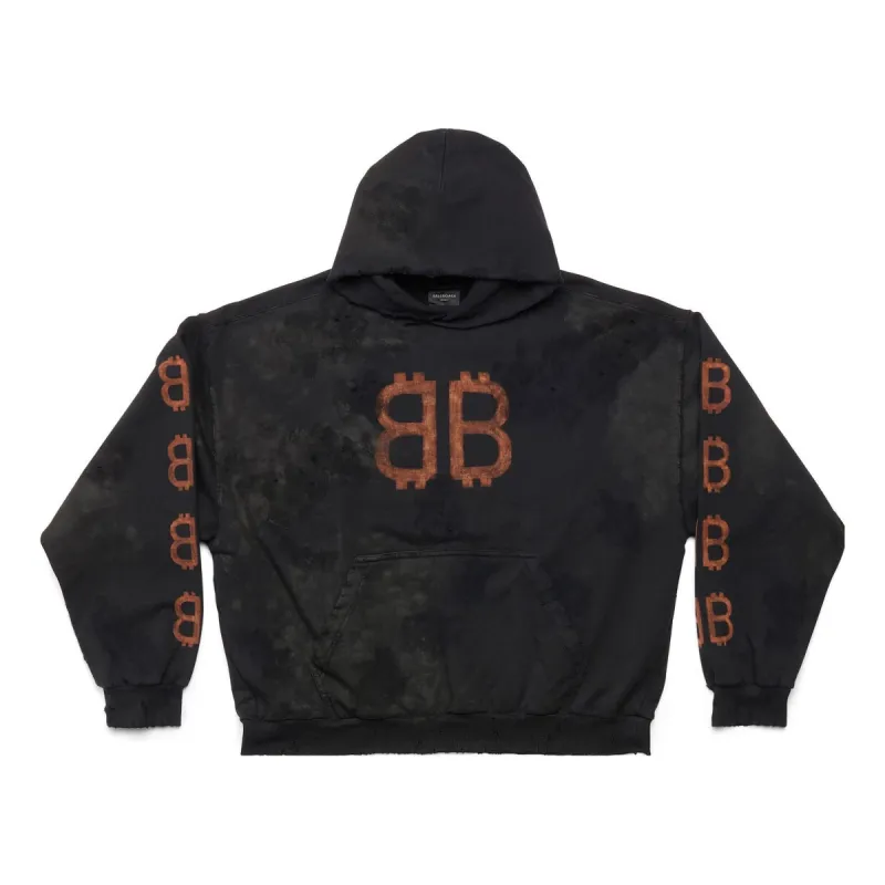 Balenciaga Crypto Hoodie Medium Fit 'Black Faded' 742603TOVN71055 sold by KicksCrew