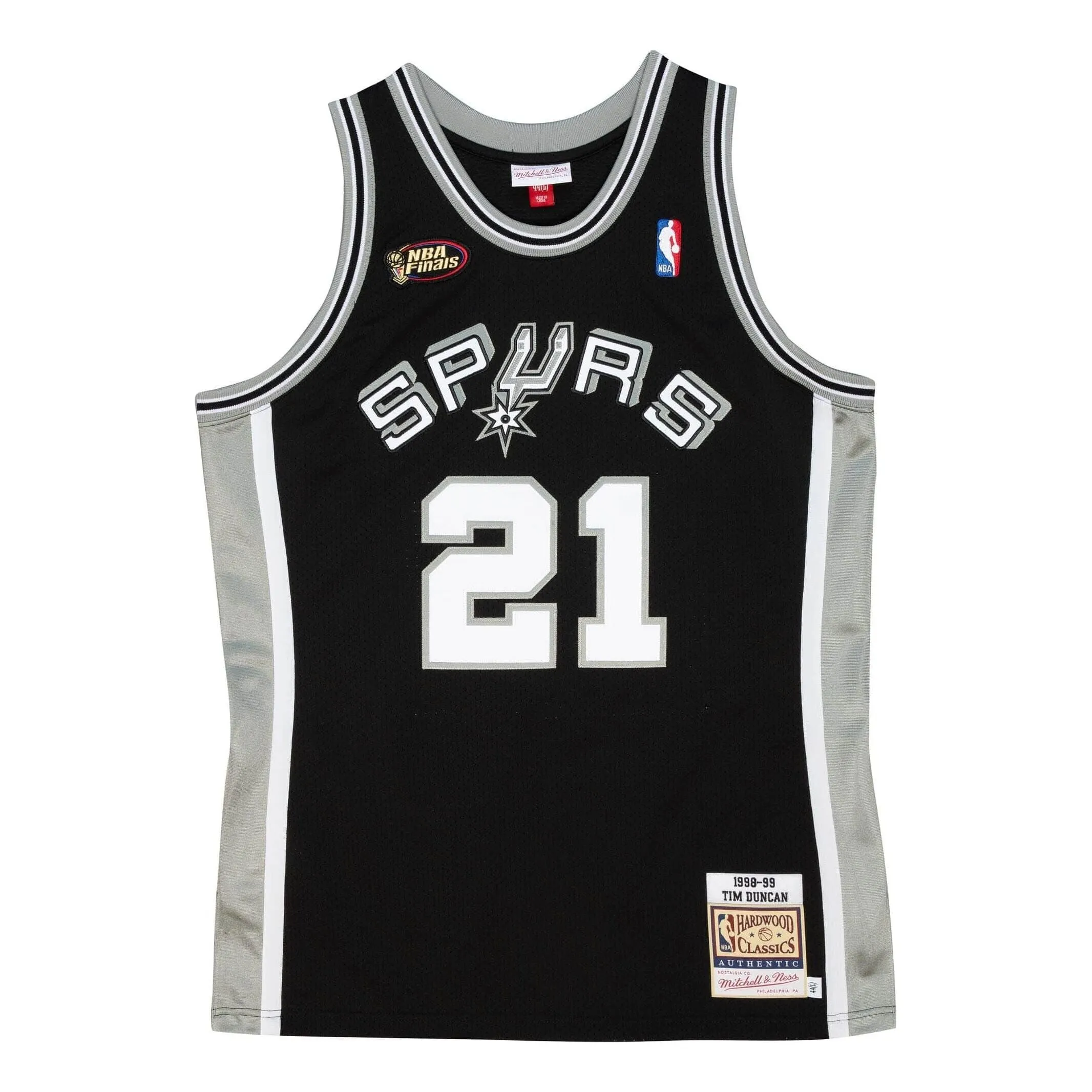 Mitchell & Ness x NBA San Antonio Spurs 1998-99 Jerseys 'Tim Duncan 21' AJY4CP19169-SASBLCK98TDU sold by KicksCrew
