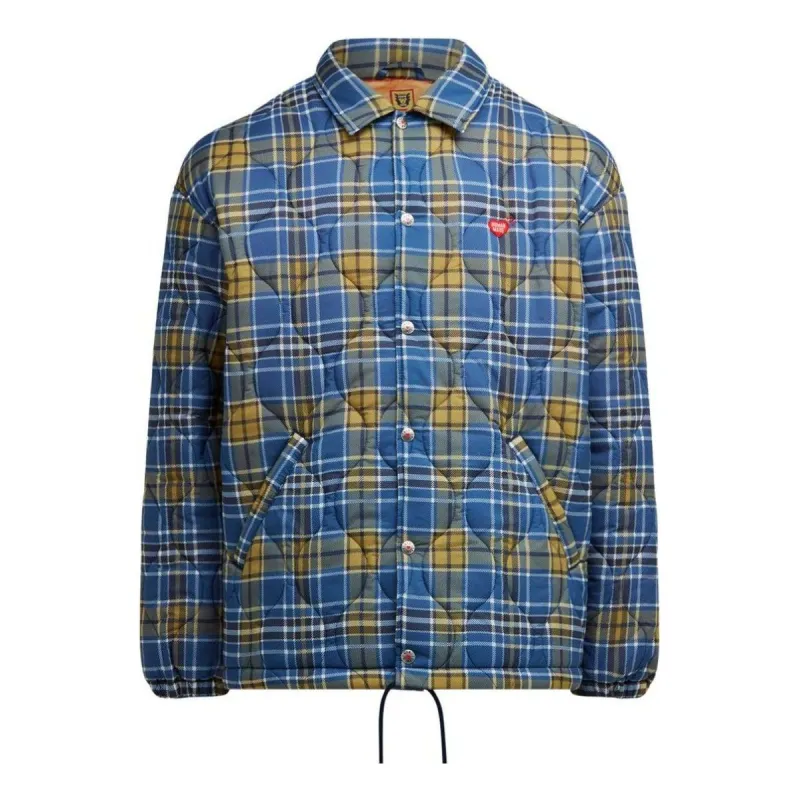 HUMAN MADE Quilted Check Coach Jacket 'Blue' HM25JK005 sold by KicksCrew