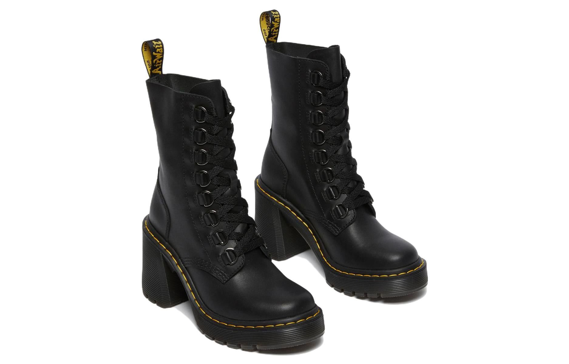 WMNS) Dr.Martens Chesney Leather Flared Heel Lace Up Boots