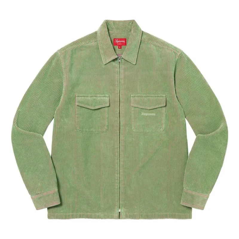 Supreme 2-Tone Corduroy Zip Up Shirt 'Green' SUP-SS23-068 sold by KicksCrew