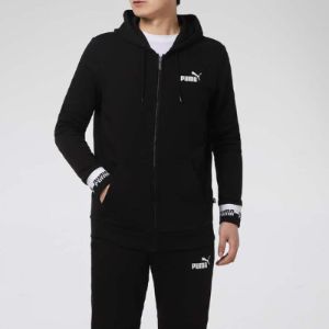 Puma Amplified Full-Zip Hoodied Jacket 'Black White' 588812-01 sold by KicksCrew