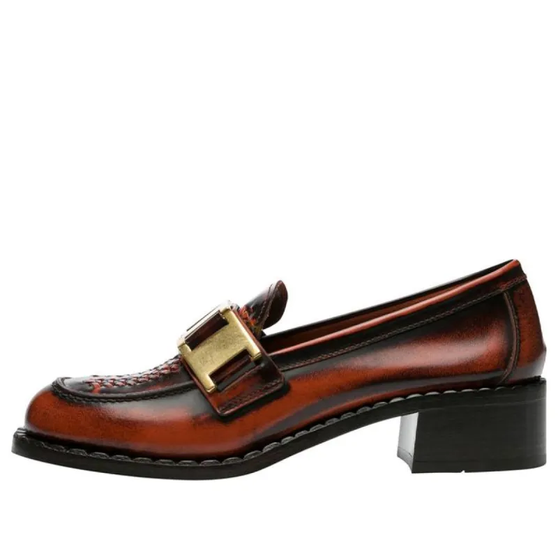 (WMNS) PRADA Woven 40mm Loafers 'Brown' 1D193M_P39_F0049 sold by KicksCrew
